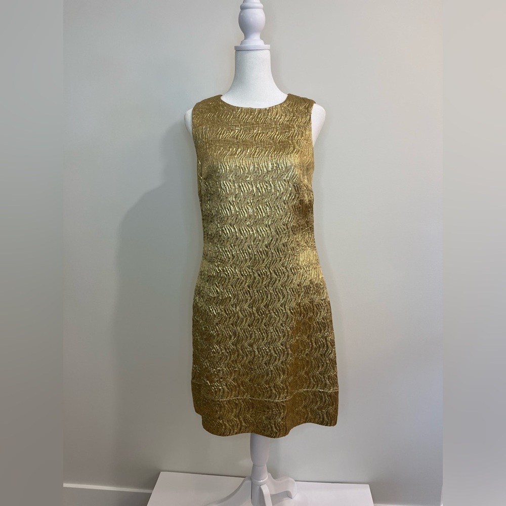 Shoshanna Y2K VTG Metallic Dress 4